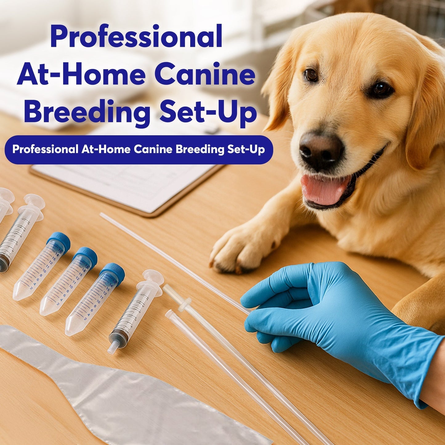 3-Pack Canine Breeding Support Kit – Complete Dog Breeding Supplies with Tubes, Insemination Rods, Syringes, Sheaths & Disposable Gloves – Veterinary Grade Animal Care Equipment Horizon Animal Care