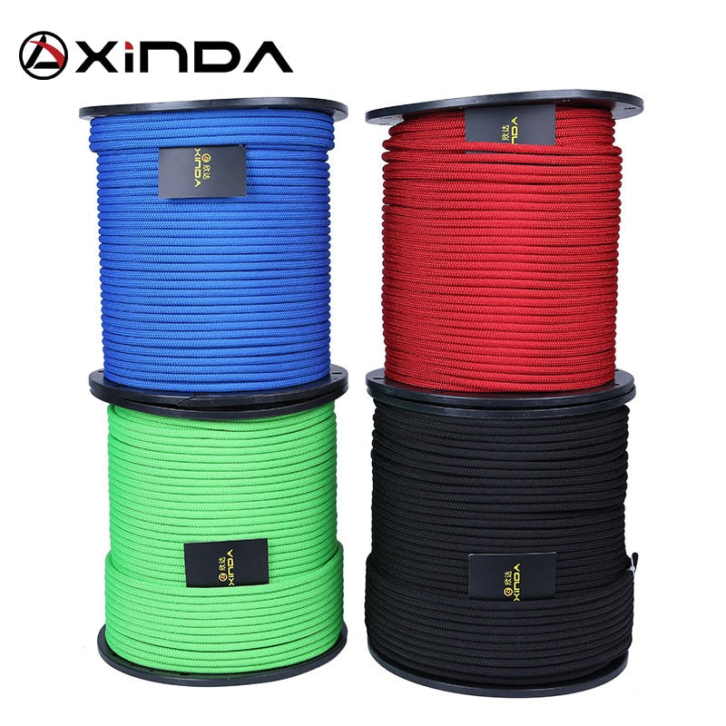 XIND Professional Rock Climbing Rope Outdoor Hiking Corda 8mm Diameter High Strength Statics Safety Rope Fire Rescue Parachute