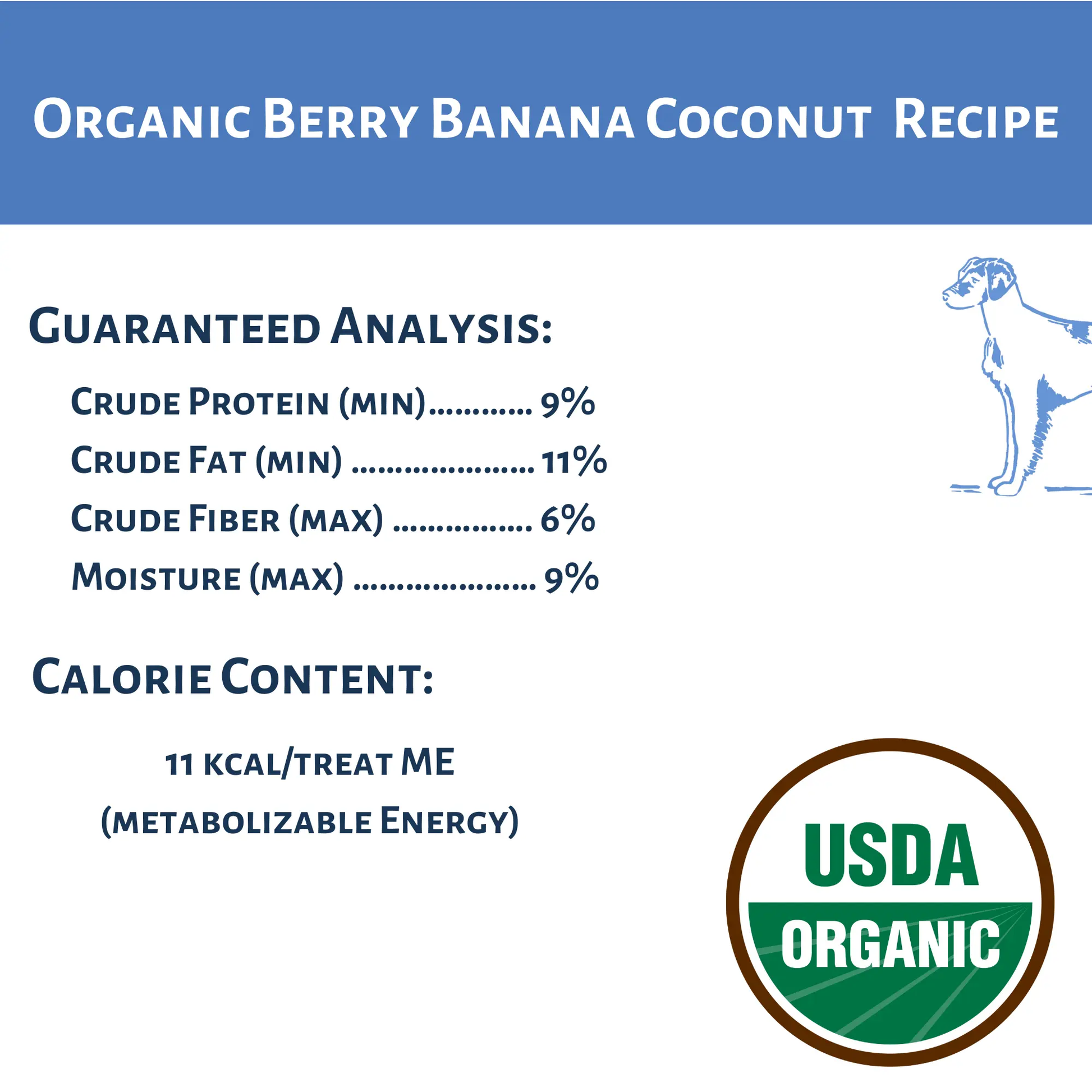 Dog Mamma's Organic Berry Banana Coconut Recipe - USDA Organic Certified Dog Treats Dog Mamma's Organic Dog Treats