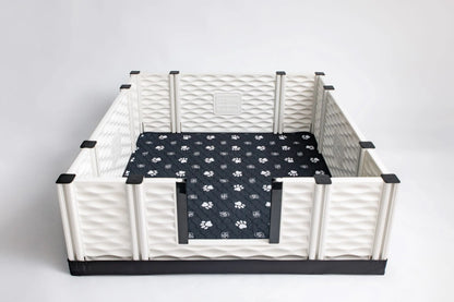 Black & White Slip Resistant Paw Print Pad/Mat, 2 Pack EZwhelp