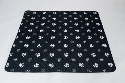 Black & White Slip Resistant Paw Print Pad/Mat, 2 Pack EZwhelp