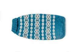 Alpaca Teal Fair Isle Dog Sweater