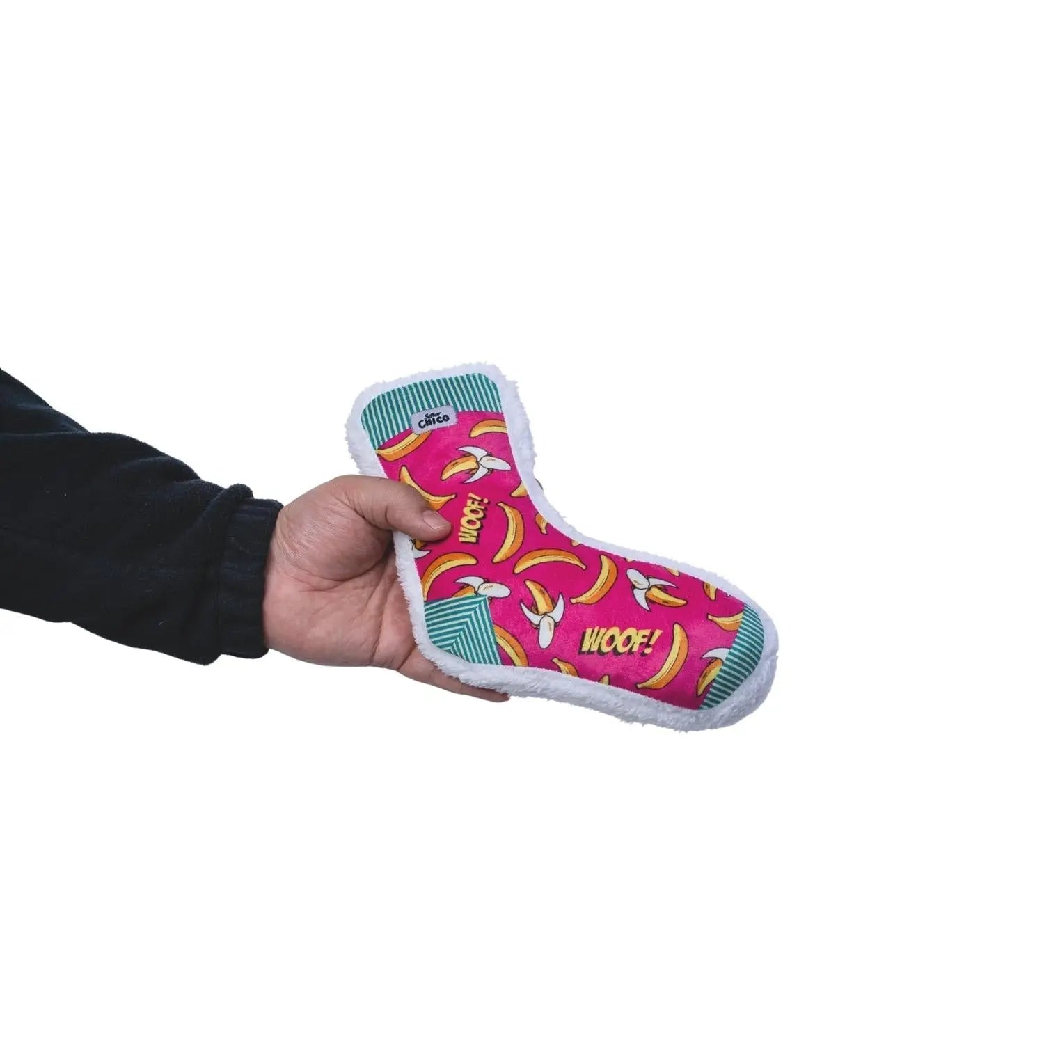 Squeaky Sock Plush Dog Toy – Whimsy Wonders Banana Design American Pet Supplies