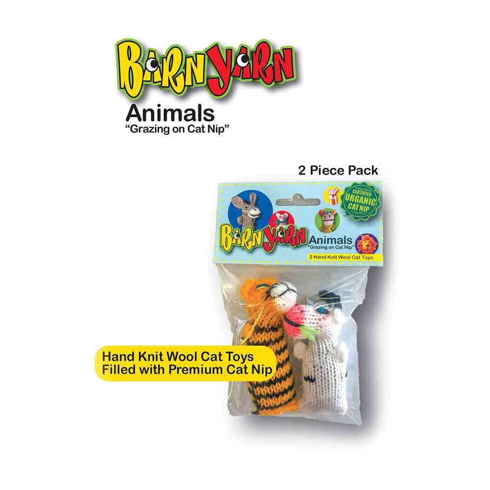 Barn Yarn Animals - 2 Pack Organic Catnip Cat Toy - Assorted Dozen