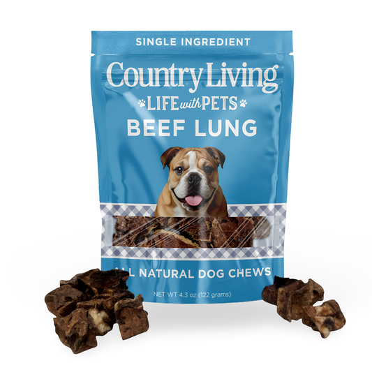 Country Living 4”-6” Beef Lung Slices Dog Treats – 8oz Bag – 100% Natural, Single-Ingredient, High-Protein, Grain-Free Dog Treats – Crunchy & Lightweight American Pet Supplies