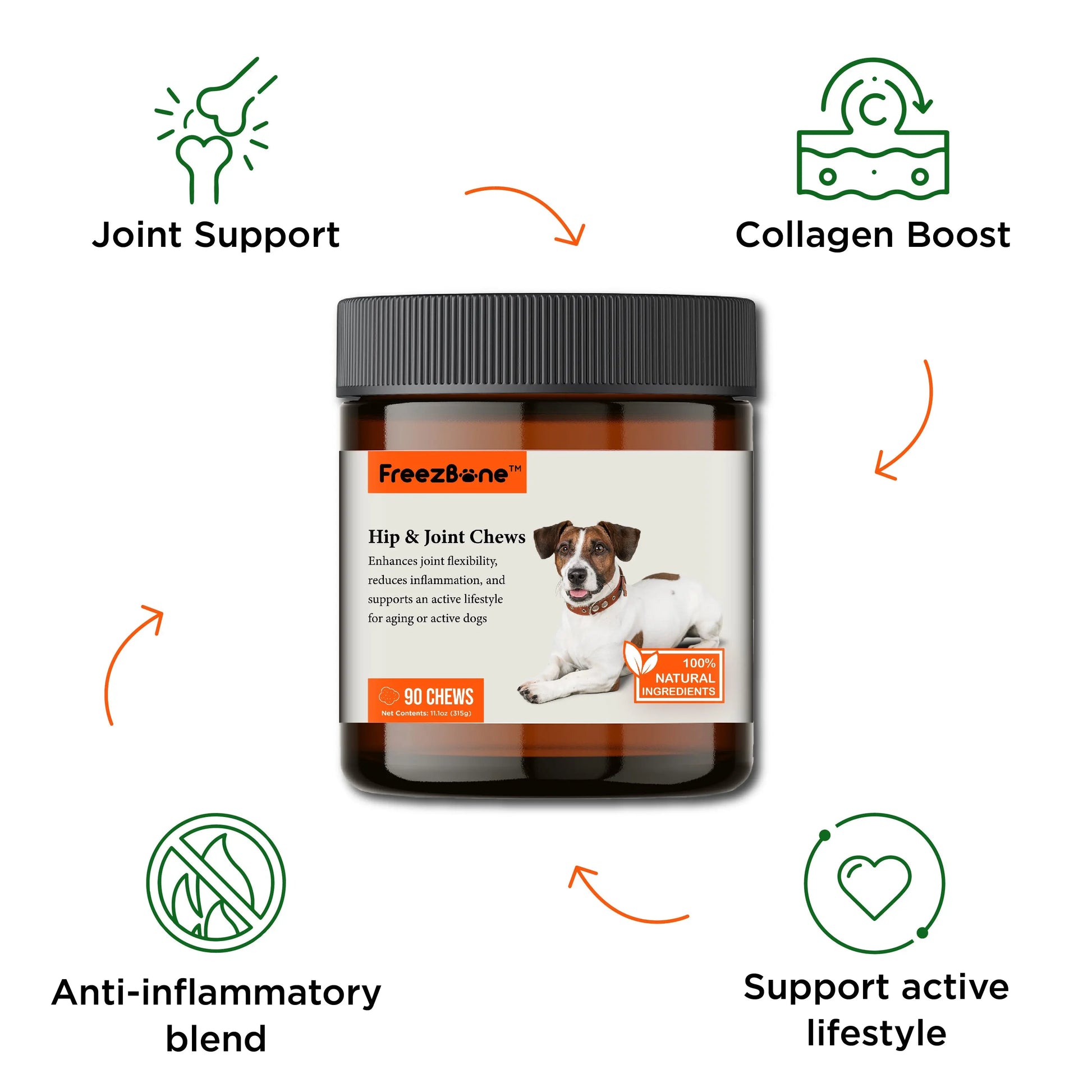 Hip & Joint Chews (90 Chews) Freezbone