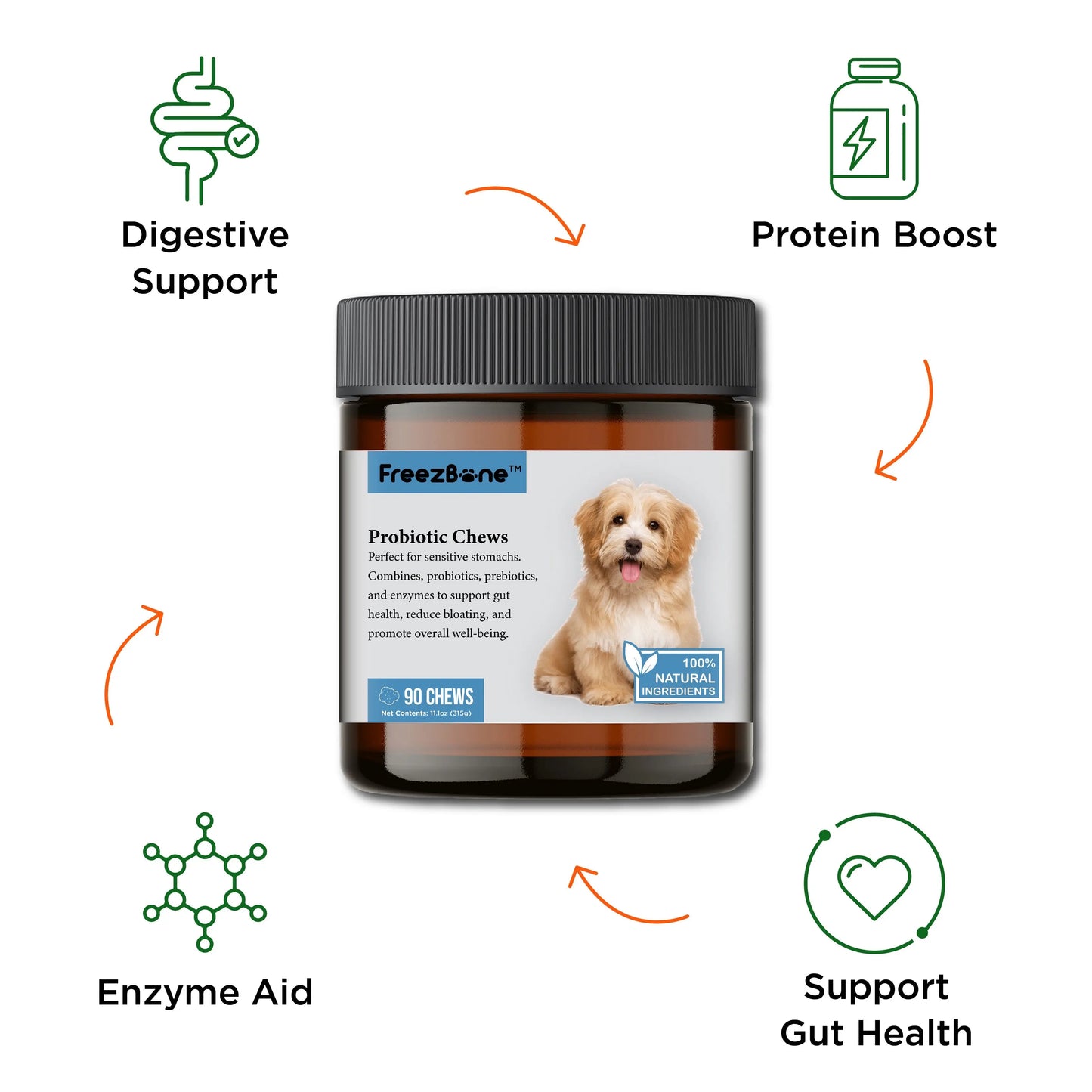 Probiotic Chews (90 Chews) Freezbone