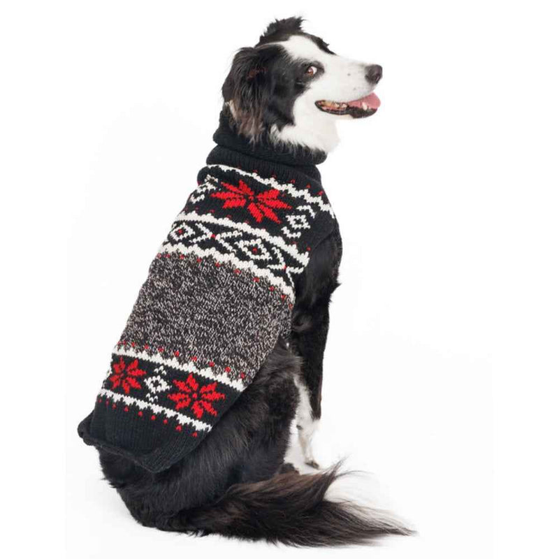 Black Nordic Snowflake Dog Sweater