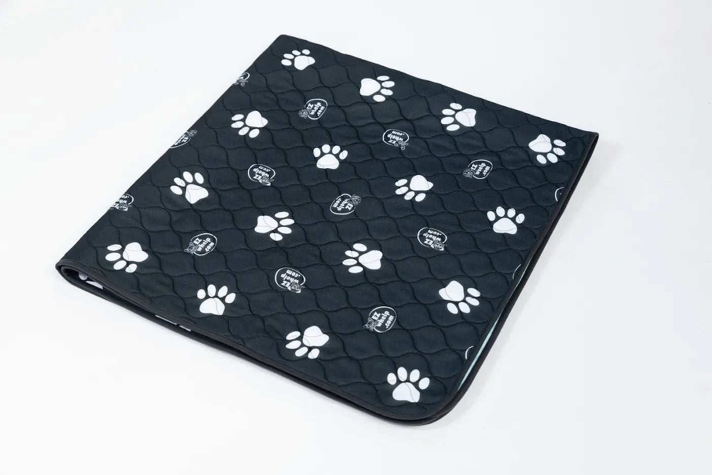 Black & White Slip Resistant Paw Print Pad/Mat, 2 Pack EZwhelp