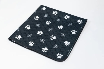 Black & White Slip Resistant Paw Print Pad/Mat, 2 Pack EZwhelp