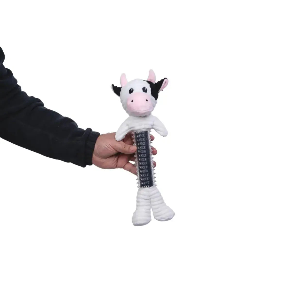 Country Living Thermoplastic Rubber Black & White Cow Plush Dog Toy – with Squeaker & Crinkle Paper American Pet Supplies
