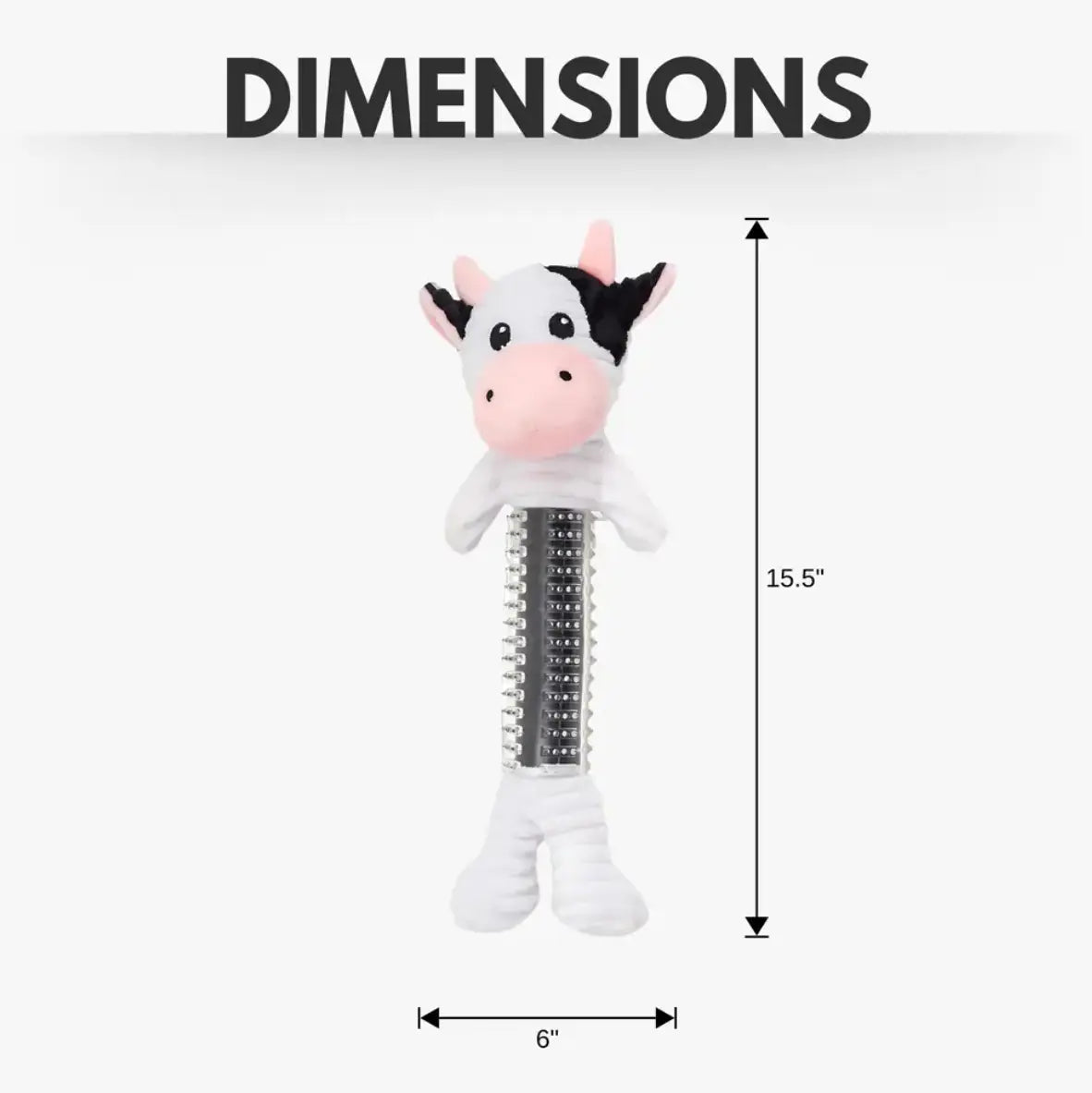 Country Living Thermoplastic Rubber Black & White Cow Plush Dog Toy – with Squeaker & Crinkle Paper American Pet Supplies