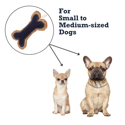 Country Living Jean Leather-Jute Bone Pillow Dog Chew Toy – Durable, Safe and Non-Toxic American Pet Supplies