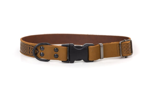 Celtic Sport Earth Brown Leather Dog Collar Euro-Dog Collars and Leads