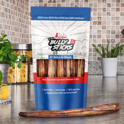 All-Natural Beef Bully Stick Dog Treats, Single Ingredient Dog Chews – 12-Inch Jumbo (2-Pack) American Pet Supplies