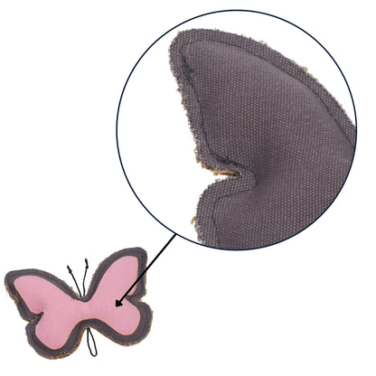Country Living Canvas & Jute Butterfly-Shaped Dog Chew Toy – Durable, Safe and Non-Toxic American Pet Supplies