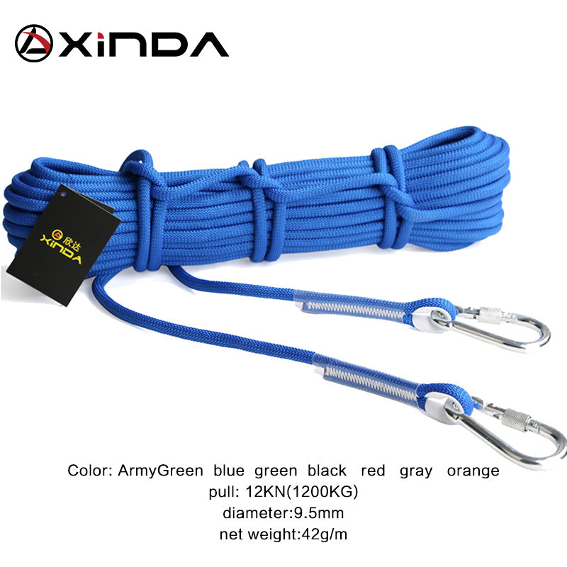 XINDA 10M Professional Rock Climbing Cord Outdoor Hiking Accessories Rope 9.5mm Diameter 2600lbs High Strength Cord Safety Rope