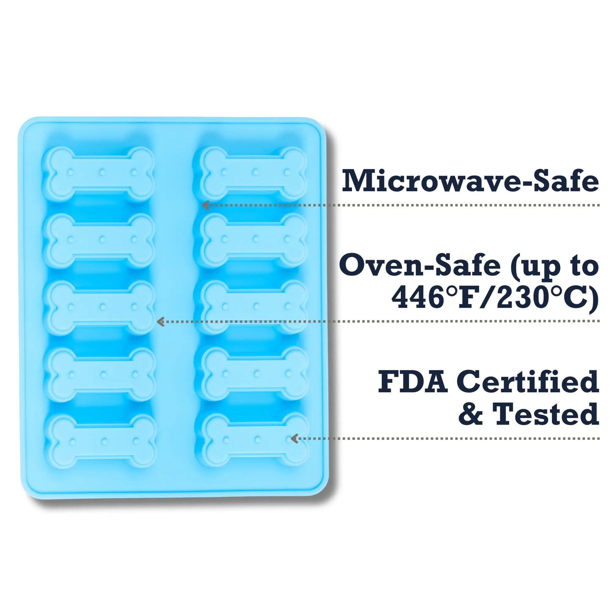 Country Living Bone-Shaped Silicone Baking Tray (10-Cavity Mold) – for Homemade Dog Treats, Candy, Cookies, Chocolate, and Ice Cubes American Pet Supplies