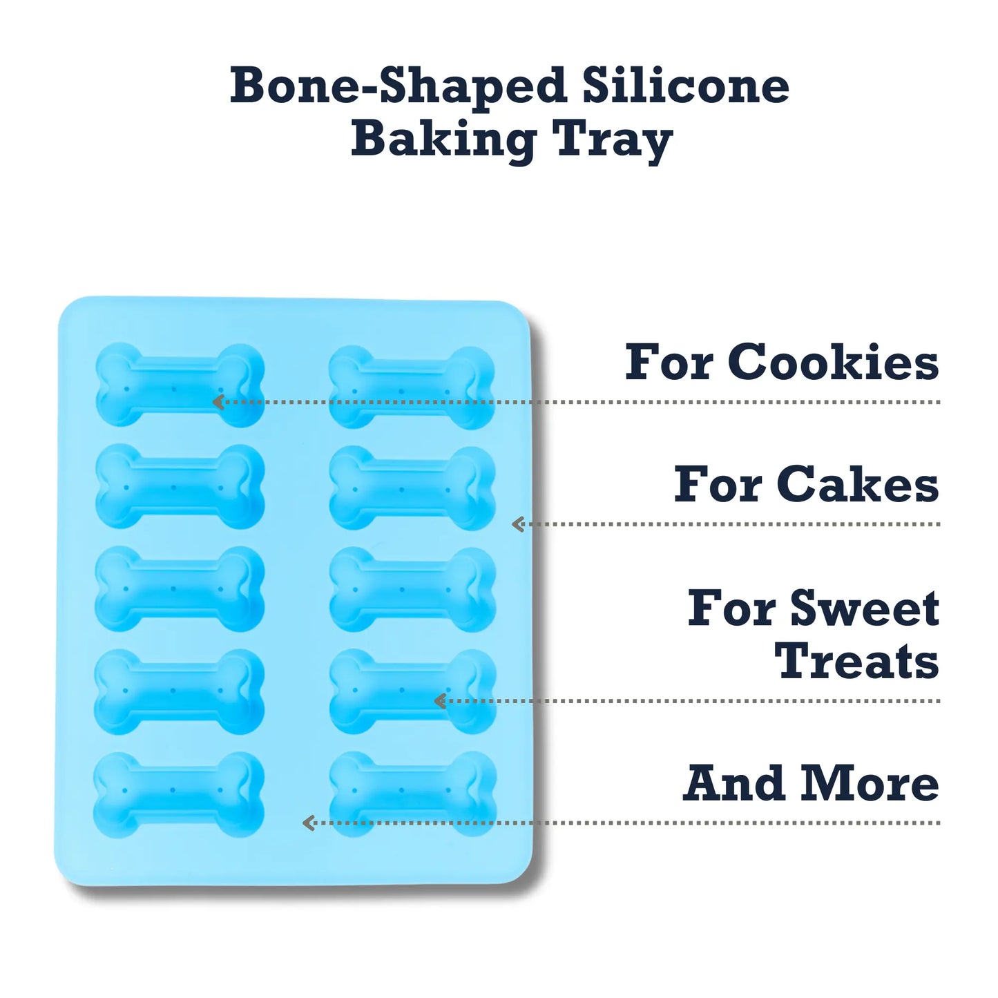 Country Living Bone-Shaped Silicone Baking Tray (10-Cavity Mold) – for Homemade Dog Treats, Candy, Cookies, Chocolate, and Ice Cubes American Pet Supplies
