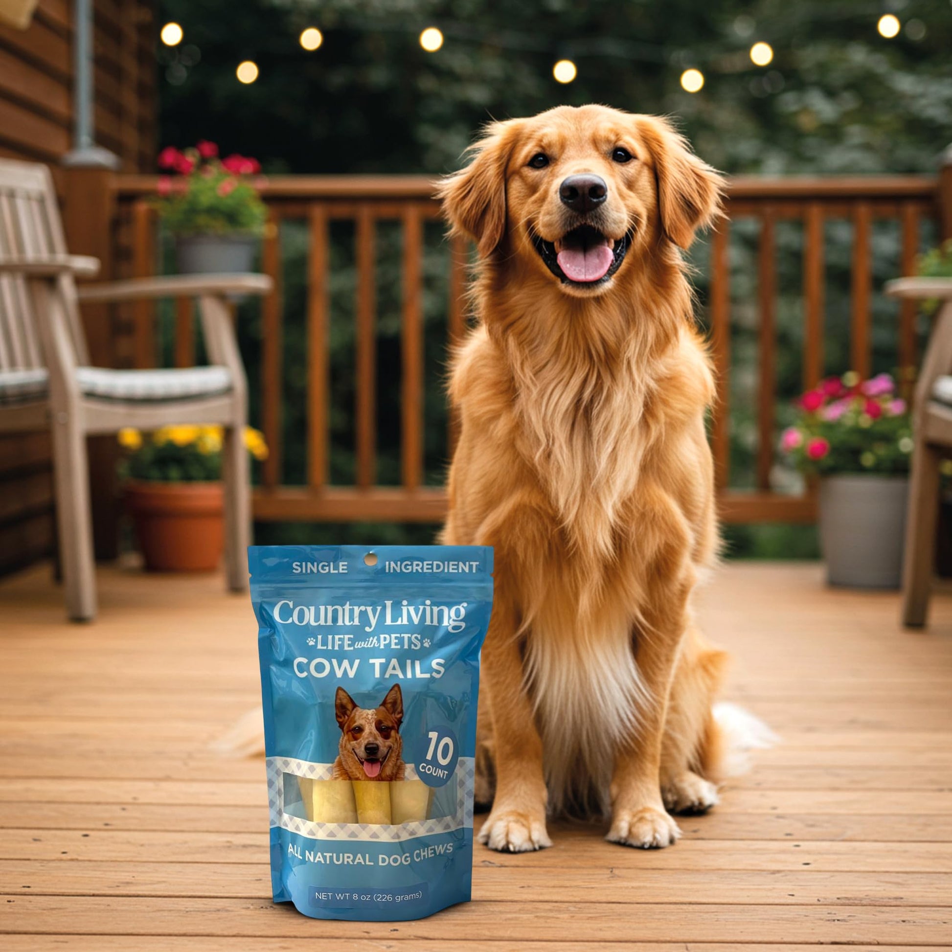 Country Living 5”-7” Cow Tails Dog Chews – 10 Count Bag – All-Natural, Single-Ingredient, Long-Lasting Beef Chews – High-Protein, Grain-Free – Promotes Dental Health American Pet Supplies