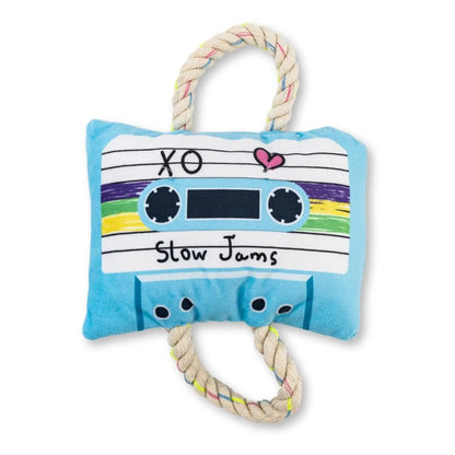 Retro Cassette Tape Plush Dog Toy – with Squeaker & Crinkle Paper for Fun Play American Pet Supplies