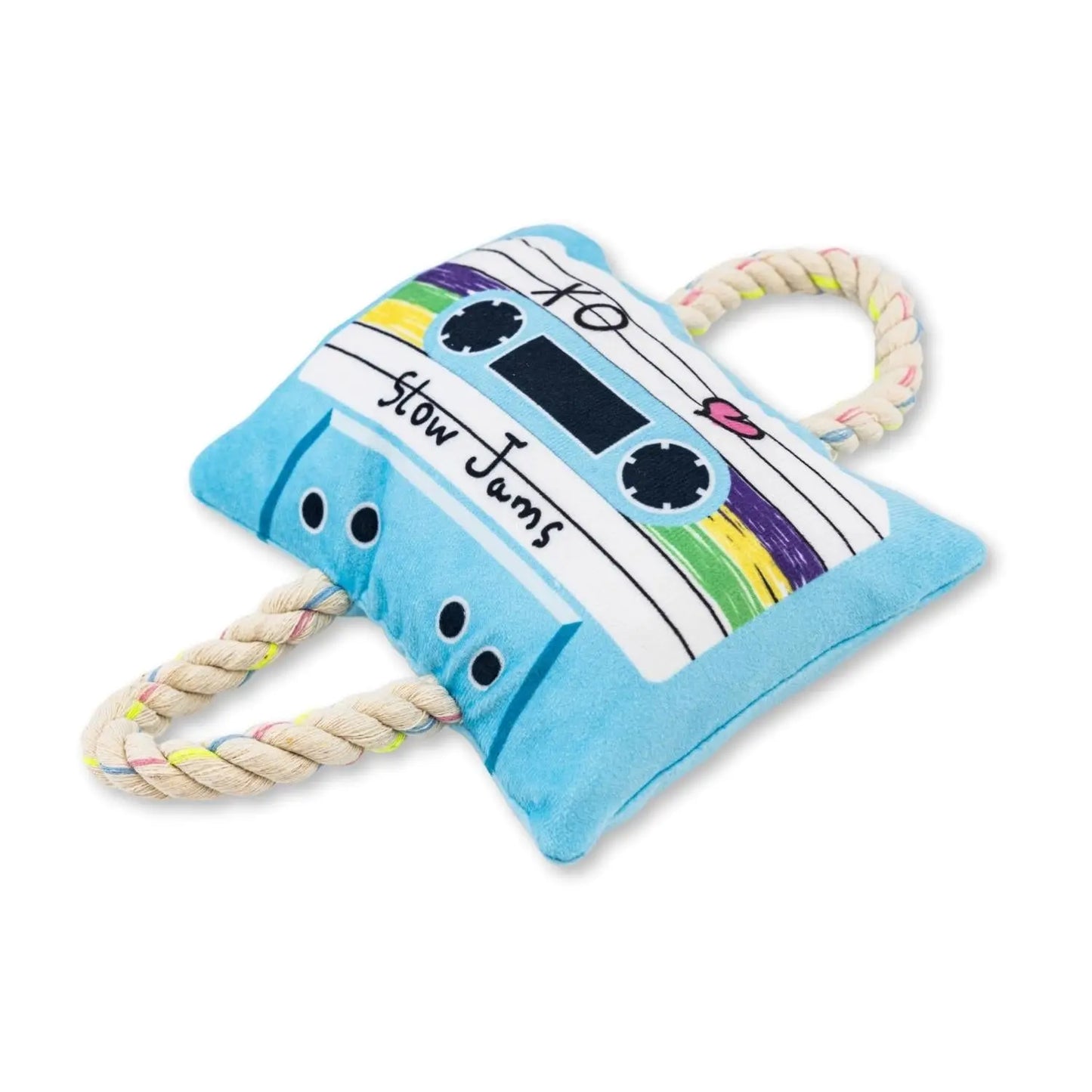 Retro Cassette Tape Plush Dog Toy – with Squeaker & Crinkle Paper for Fun Play American Pet Supplies