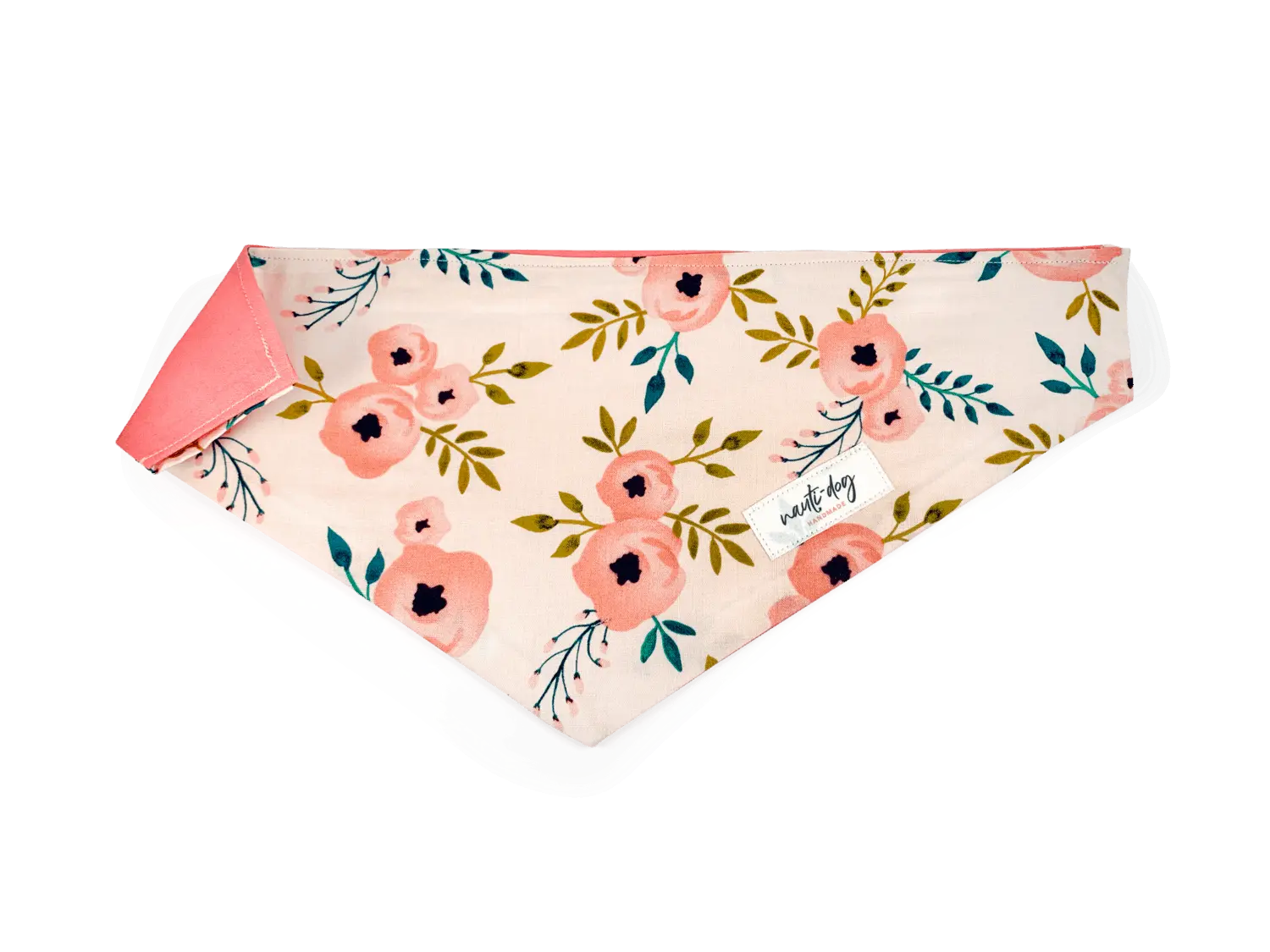 Charleston Blush Floral Tea Rose Over-the-collar Dog Bandana Nauti-dog Handmade