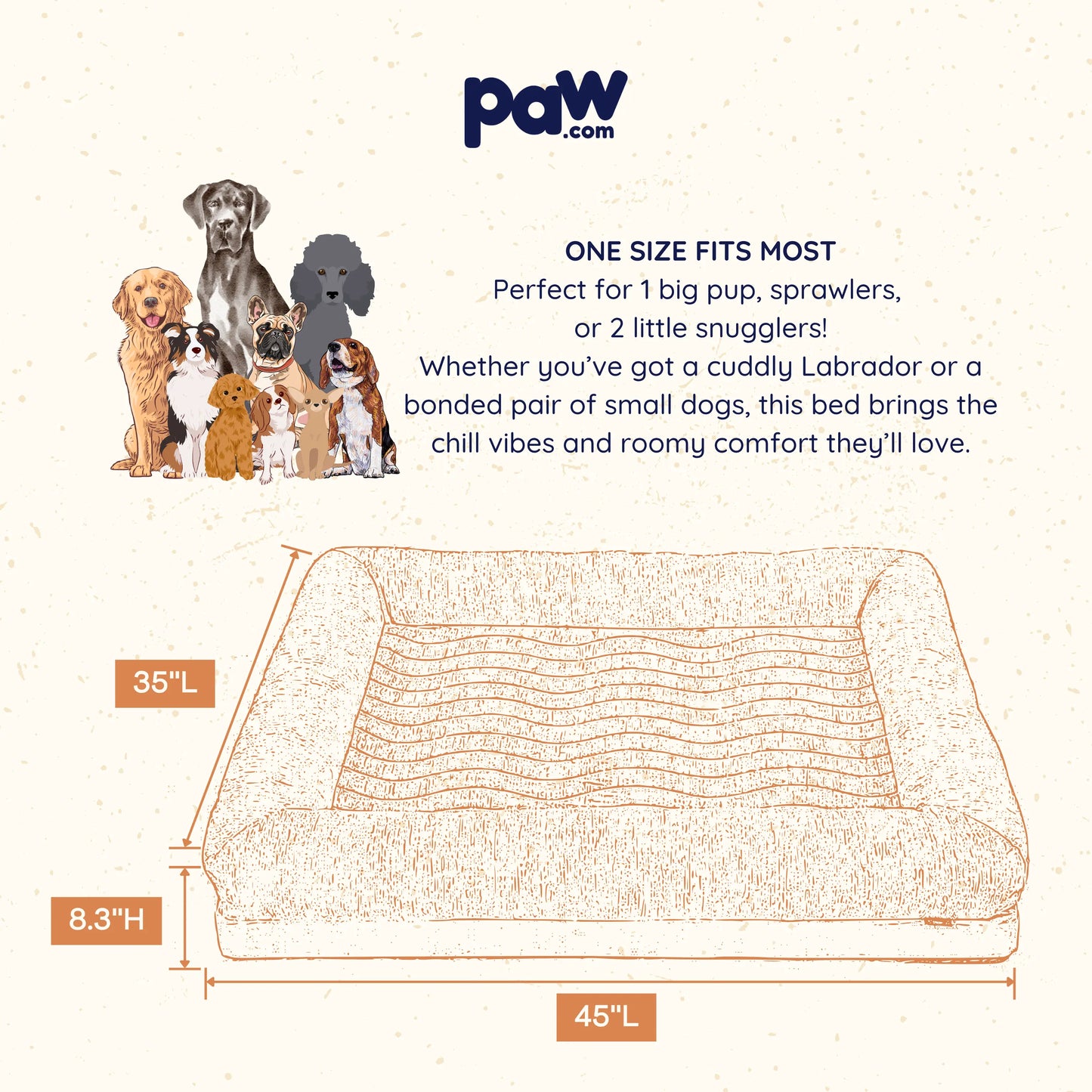 PupChill™ Cooling 4-Bolster Dog Bed - Arctic Sand Paw.com
