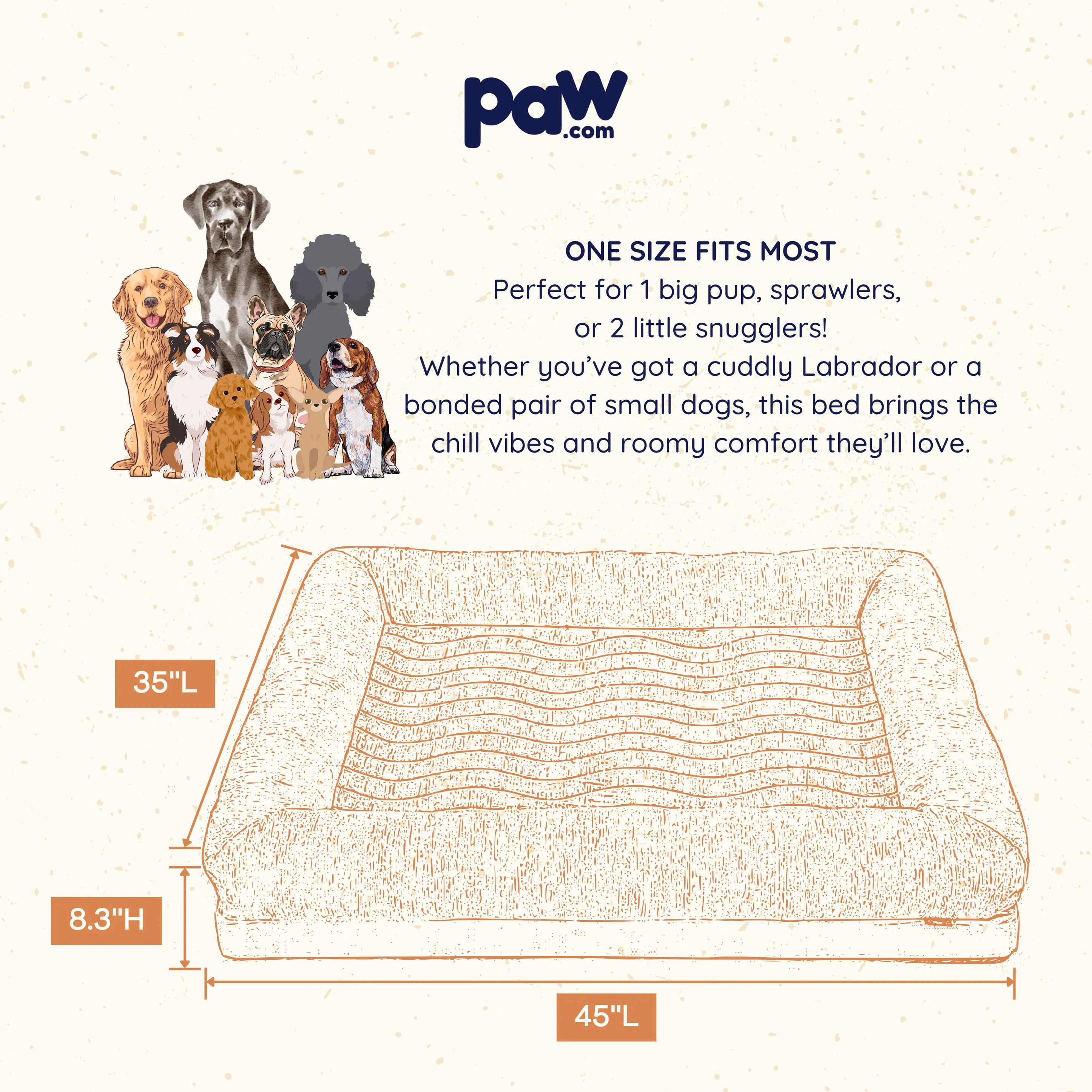 PupChill™ Cooling 4-Bolster Dog Bed - Arctic Sand Paw.com