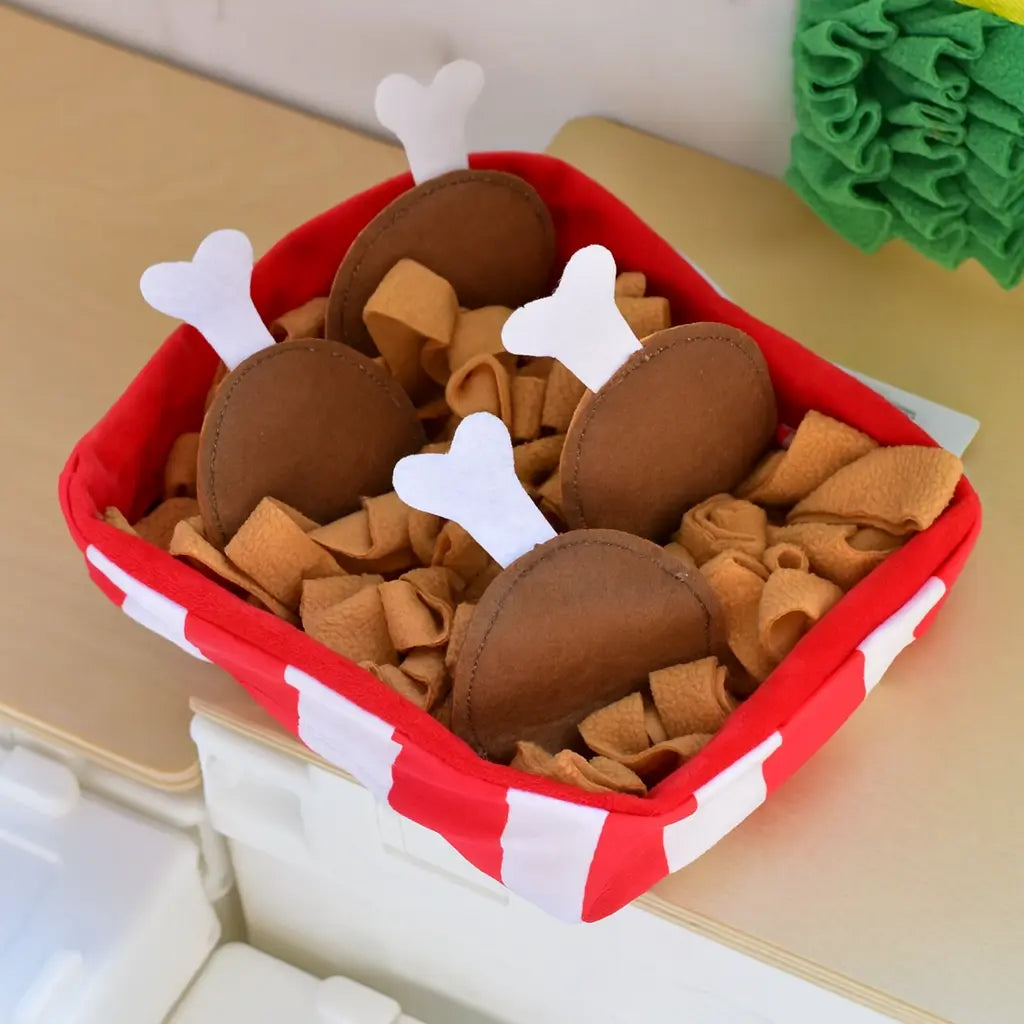 Milou & Lumi Pet Snuffle Mat Treat Hiding Toy - Fried Chicken Dr. Milou