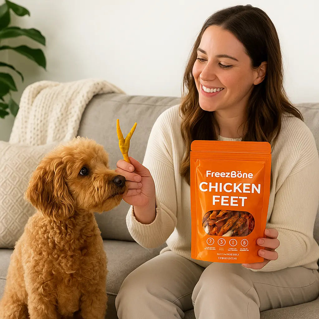 Freezbone Whole Chicken Feet Dental Treats for Dogs - Human Grade - Single Ingredient Freezbone