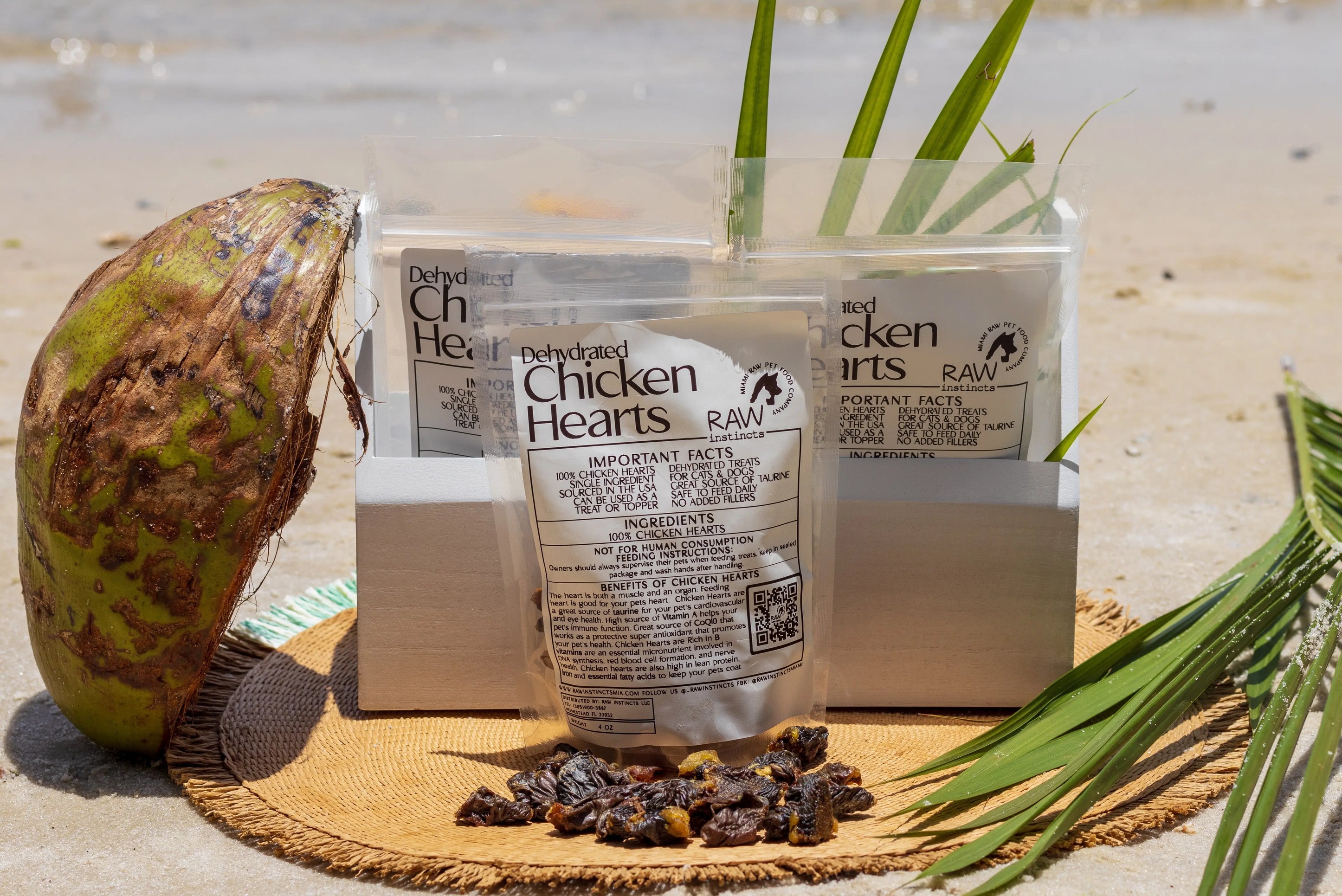 Dehydrated Chicken Hearts – 4oz | Raw Instincts | Single-Ingredient Organ Treat for Cats & Dogs Raw Instincts