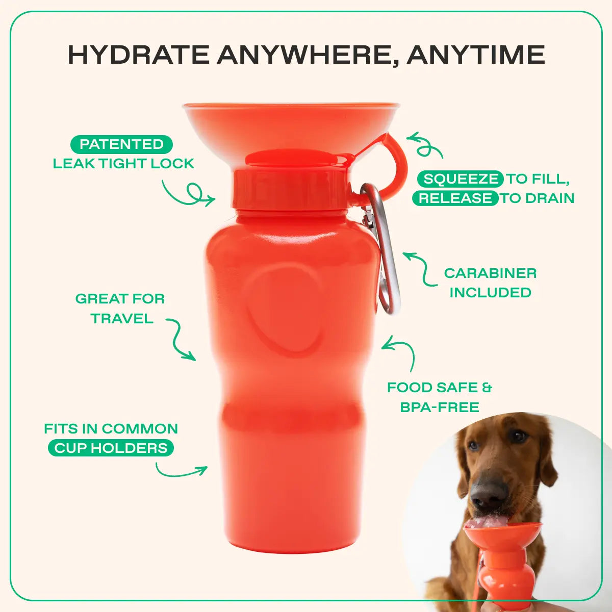 22oz Original Travel Dog Water Bottle