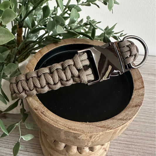 Cobra Braid in Tan - Handmade Dog Collar Pawsh Pup Co.