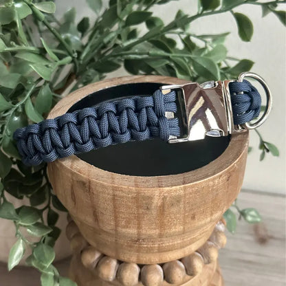 Cobra Braid in Navy Blue - Handmade Dog Collar Pawsh Pup Co.