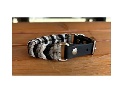 Coiled Charm Hand Braided Dog Collar in Black, Tan, & Cream Pawsh Pup Co.