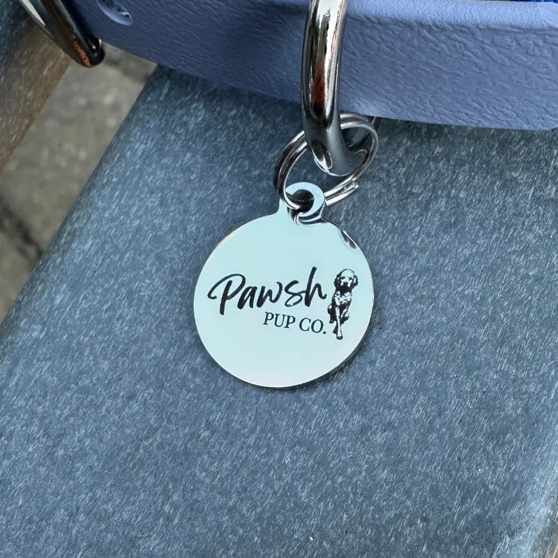 Coiled Charm Hand Braided Dog Collar in Royal Blue, Graphite, & White Pawsh Pup Co.