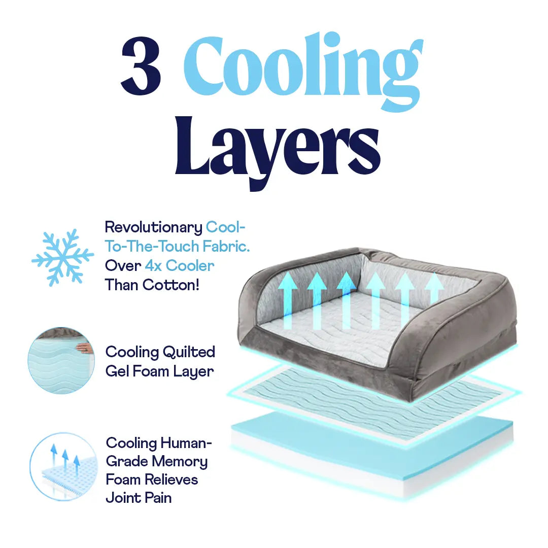 PupChill™ Cooling Bolster Dog Bed Paw.com