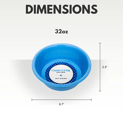 Country Living Set of 2 Coated Stainless Steel Heavy Dog Bowls - Ideal for Medium to Large Breeds American Pet Supplies