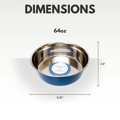 Country Living Set of 2 Heavy Gauge Stainless Steel Dog Bowls - Perfect for Food & Water American Pet Supplies