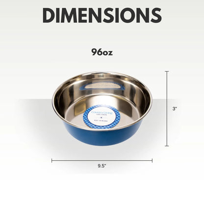 Country Living Set of 2 Heavy Gauge Stainless Steel Dog Bowls - Perfect for Food & Water American Pet Supplies