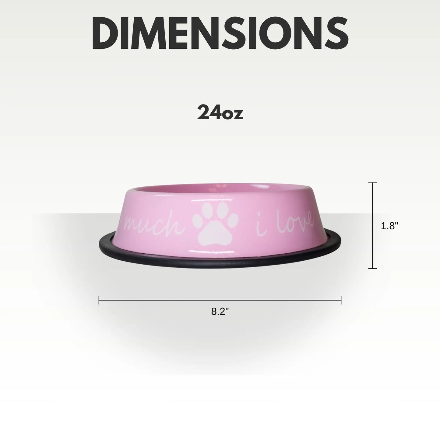 I LOVE YOU SO MUCH Modern Stainless Steel Dog Bowl – 24oz American Pet Supplies