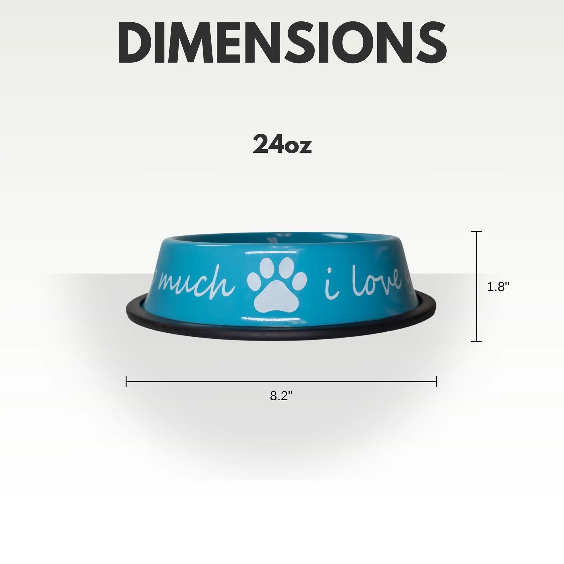I LOVE YOU SO MUCH Modern Stainless Steel Dog Bowl – 24oz American Pet Supplies