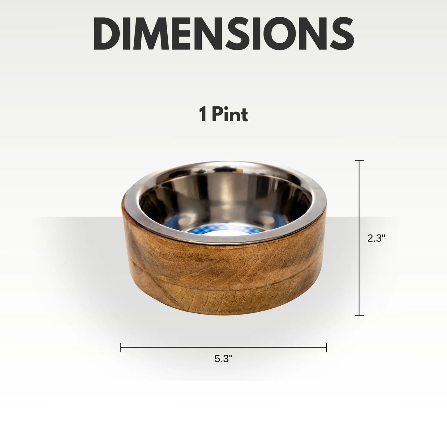 Country Living Stainless Steel Dog Bowl with Cylindrical Mango Wood Holder American Pet Supplies