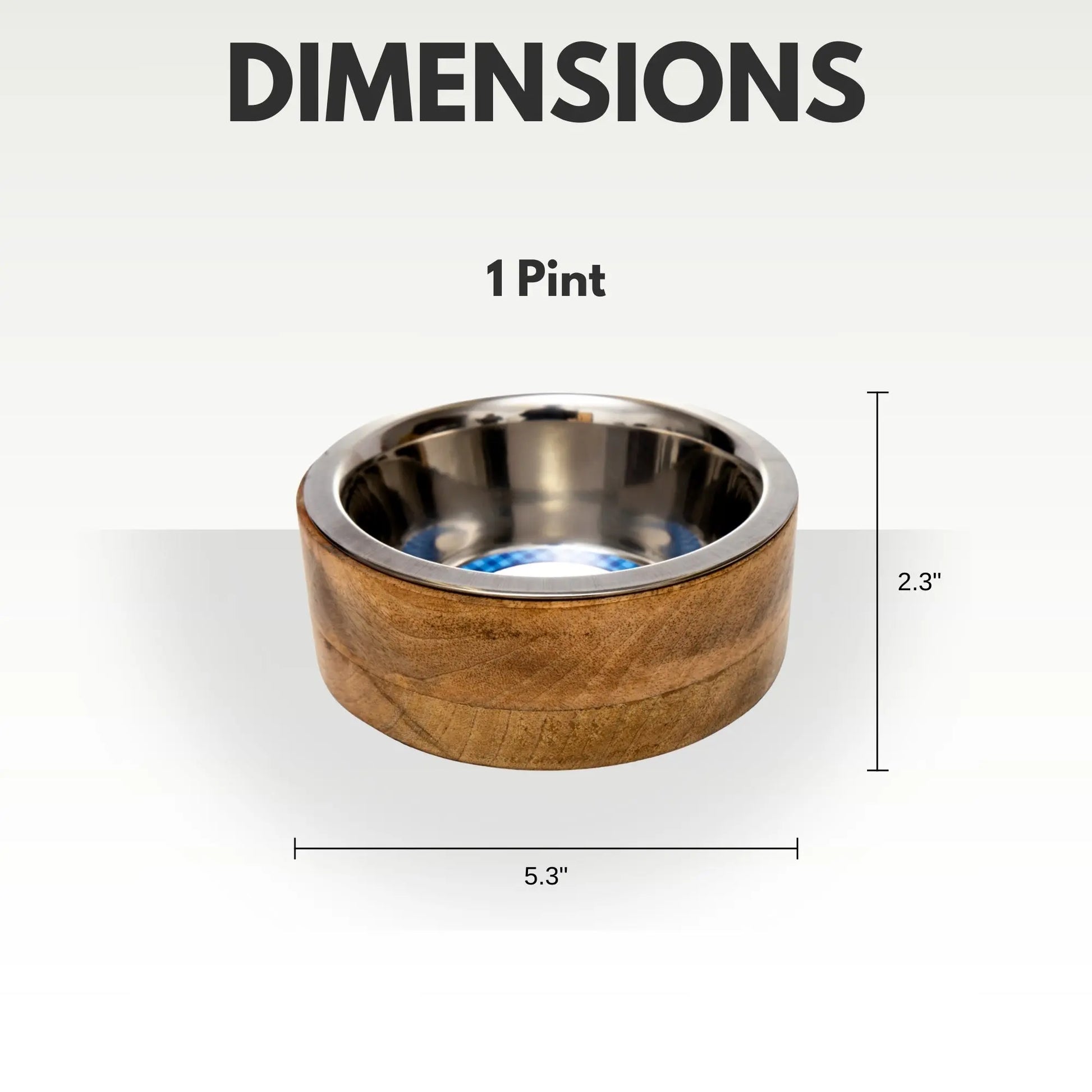 Country Living Stainless Steel Dog Bowl with Cylindrical Mango Wood Holder American Pet Supplies