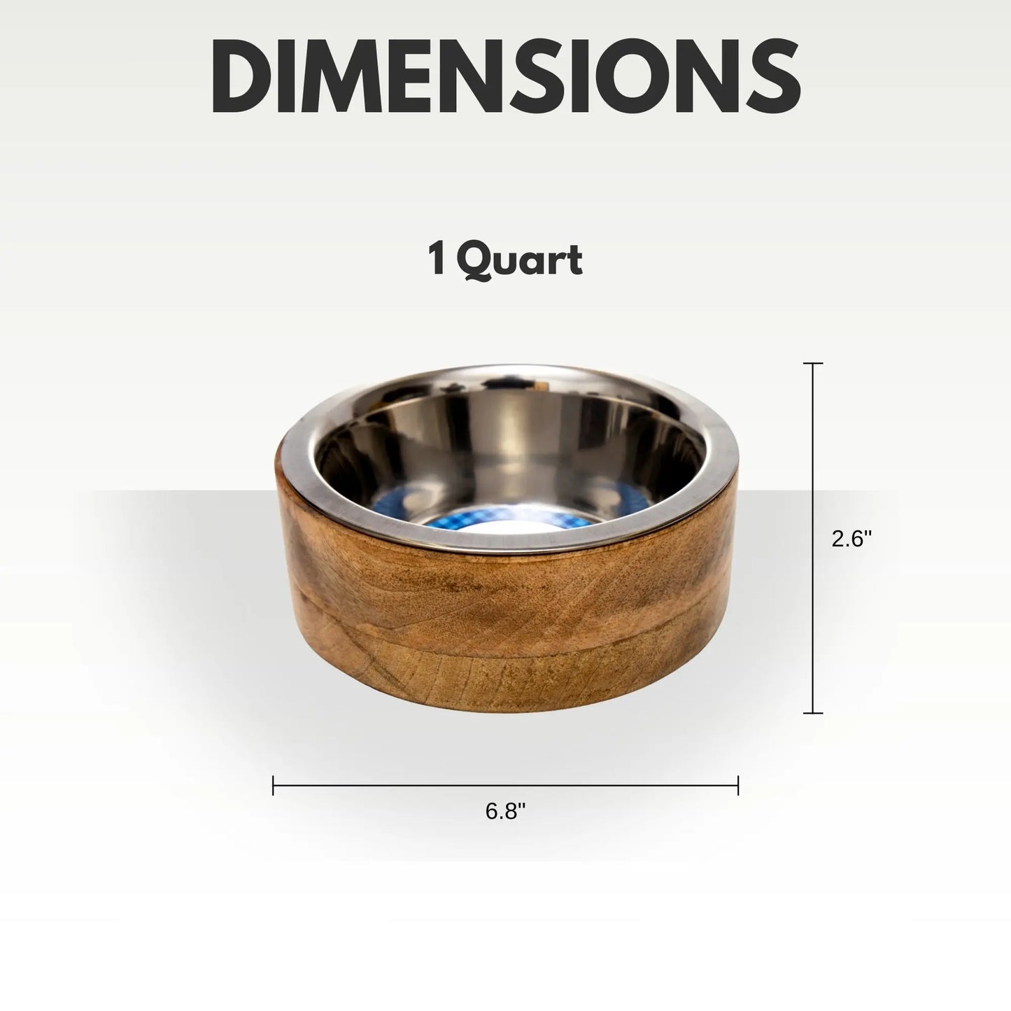Country Living Stainless Steel Dog Bowl with Cylindrical Mango Wood Holder American Pet Supplies