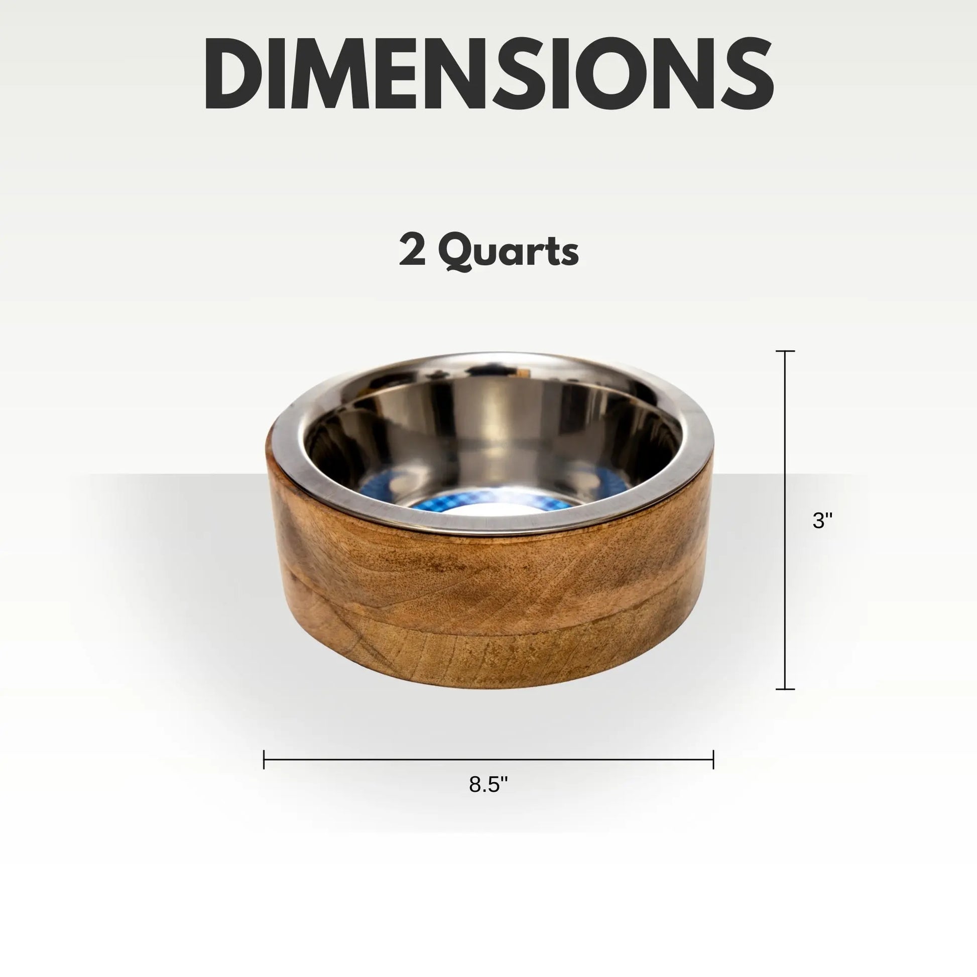 Country Living Stainless Steel Dog Bowl with Cylindrical Mango Wood Holder American Pet Supplies