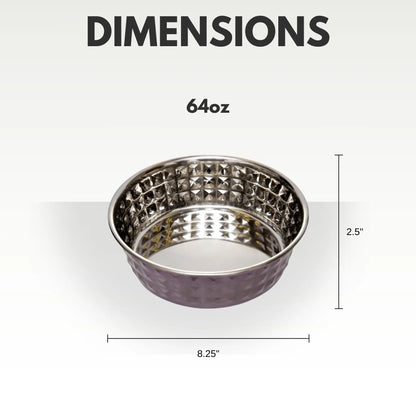 Country Living Set of 2 Hammered Stainless Steel Dog Bowls – Lavender American Pet Supplies