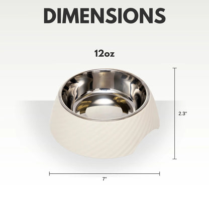 Country Living Set of 2 Round Twill Melamine Dog Bowls with Removable Stainless Steel Inserts – White Swan American Pet Supplies