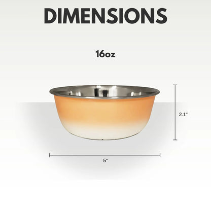 Deep Dog Bowl – Stainless Steel Bowl, Ideal for Small, Medium & Large Dogs – Peach Coral American Pet Supplies